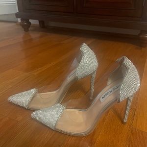 Steve Madden Rhinestone and Clear Heels Pumps 5.5